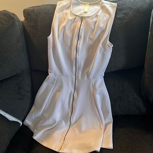 White front zipper dress